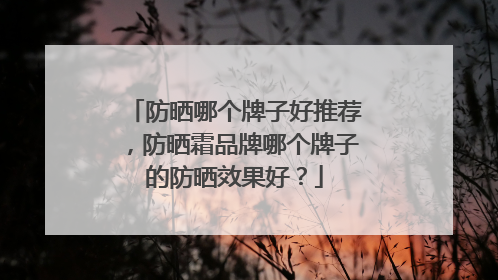 防晒哪个牌子好推荐，防晒霜品牌哪个牌子的防晒效果好？