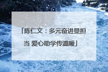 陈仁文：多元奋进显担当 爱心助学传温暖