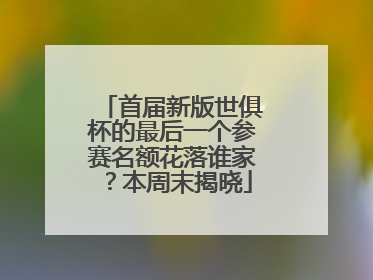 首届新版世俱杯的最后一个参赛名额花落谁家？本周末揭晓