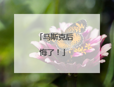 马斯克后悔了！