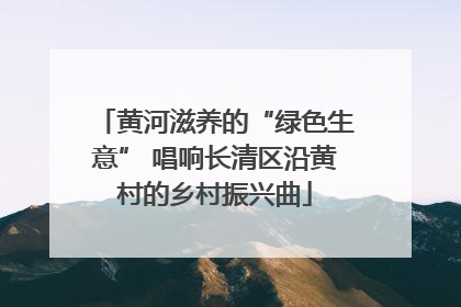 黄河滋养的“绿色生意” 唱响长清区沿黄村的乡村振兴曲
