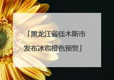 黑龙江省佳木斯市发布冰雹橙色预警