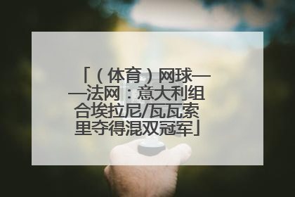 （体育）网球——法网：意大利组合埃拉尼/瓦瓦索里夺得混双冠军