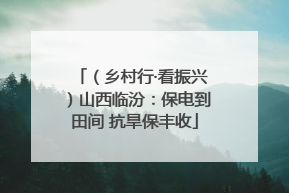 （乡村行·看振兴）山西临汾：保电到田间 抗旱保丰收