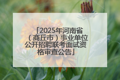 2025年河南省（商丘市）事业单位公开招聘联考面试资格审查公告