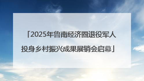 2025年鲁南经济圈退役军人投身乡村振兴成果展销会启幕