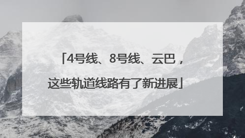 4号线、8号线、云巴，这些轨道线路有了新进展