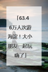 63.46万人次游海淀！大小朋友一起玩嗨了