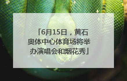 6月15日，黄石奥体中心体育场将举办演唱会和烟花秀