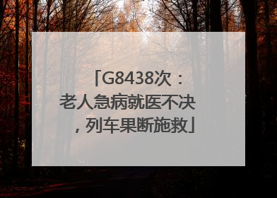 G8438次：老人急病就医不决，列车果断施救